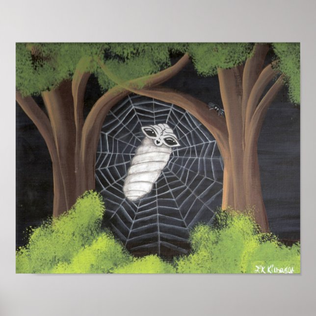 Poster Alien pris dans un Web araignée (Devant)