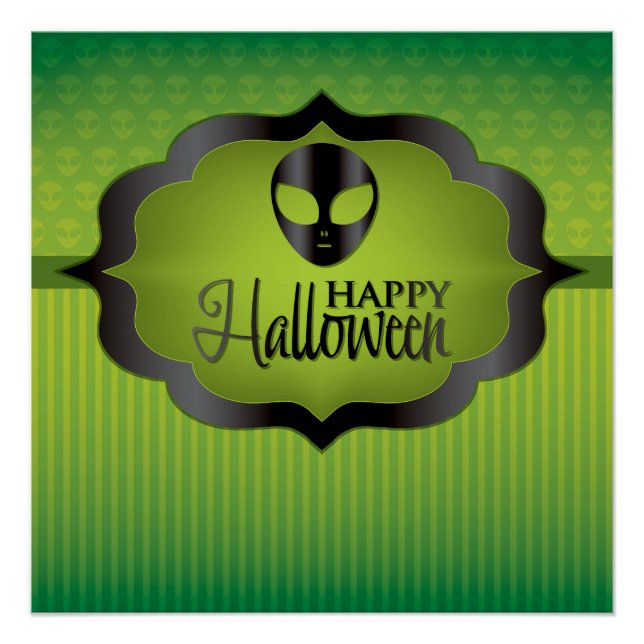Poster Alien vert d'Halloween (Devant)