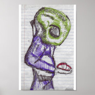 Poster Alien vert d'observation