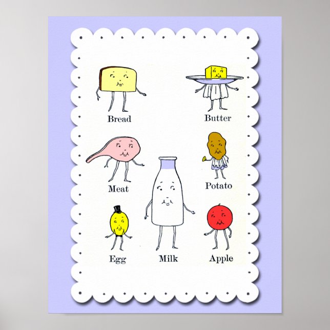 Poster Aliments favoris Cuisine Vintage Art (Devant)