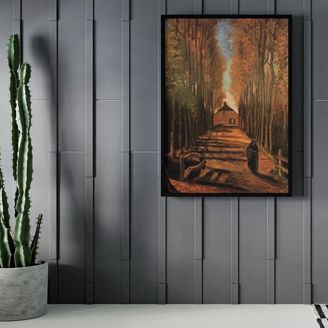 Poster Allée de peupliers en automne de Vincent van Gogh (Créateur téléchargé)