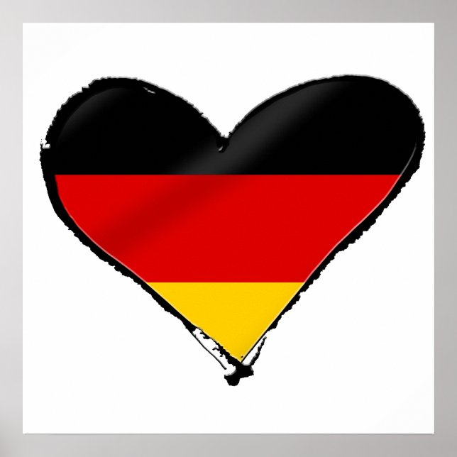 Poster Allemagne coeur amour - Mon grand coeur allemand (Devant)
