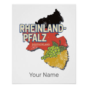 Poster Allemagne Rhénanie-Palatinat Federal State RLP