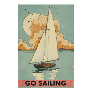 Poster Aller faire de la voile