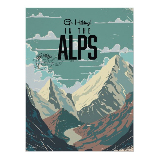 Poster Aller Randonnée dans les Alpes (Devant)