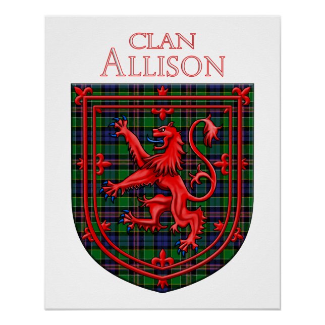 Poster Allison Tartan Scottish Plaid Lion Rampant (Devant)
