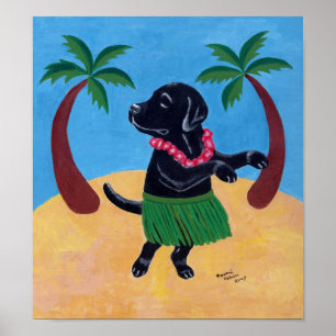 Poster Aloha Black Labrador