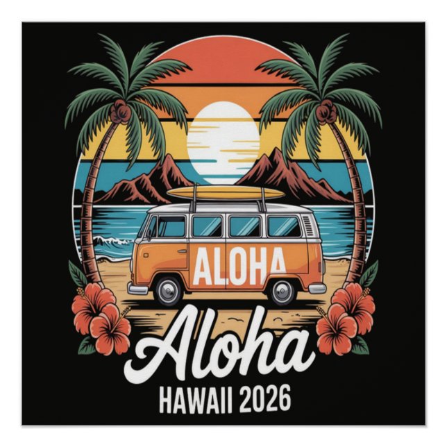 Poster Aloha Hawaï 2026 (Devant)