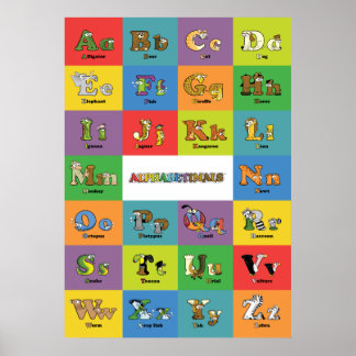 Poster Alphabet animal - Alphabétimales