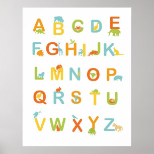 Poster Alphabet aux couleurs soleil