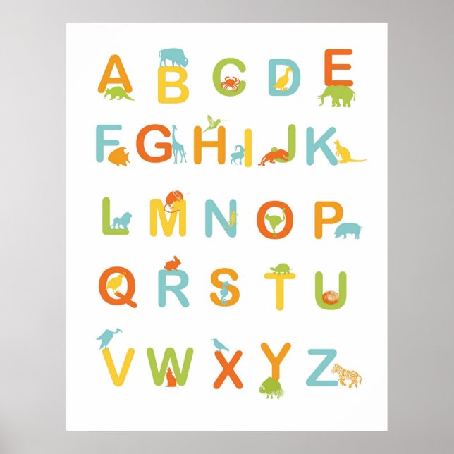 Poster Alphabet aux couleurs soleil (Devant)