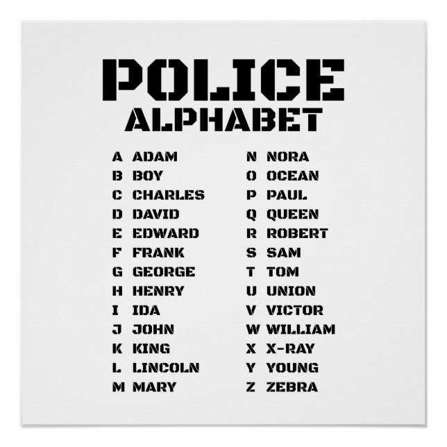 Poster Alphabet de police d'Adam à Zebra unique (Devant)