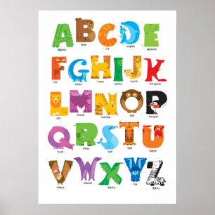 Poster Alphabet des Animaux