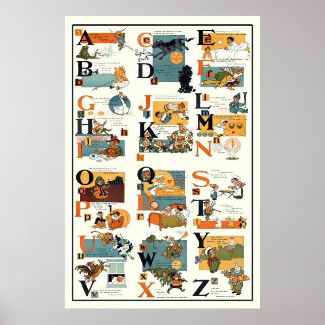 Poster alphabet - Diagramme alphabétique en anglai (Devant)