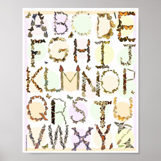 Poster alphabet papillon - Enfants ABC (Devant)