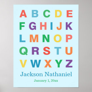 Poster Alphabet Personnalisé Baby Boy
