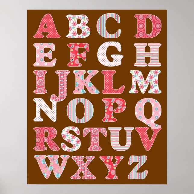 Poster Alphabet pour fille (Devant)