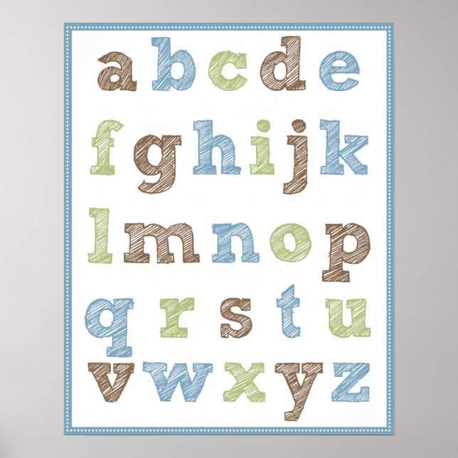 Poster Alphabet pour la pépinière (Devant)