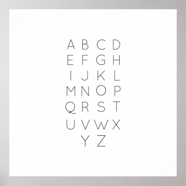 Poster Alphabet Print, Wall Art (Devant)
