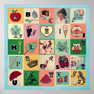 Poster alphabet rétro