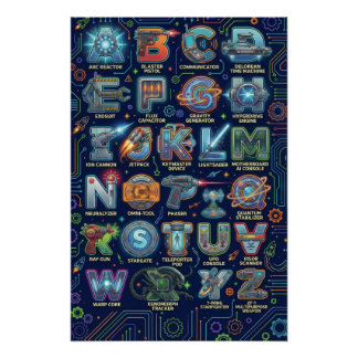 Poster Alphabet Sci-fi A-Z
