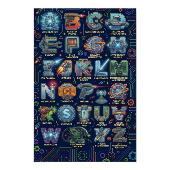 Poster Alphabet Sci-fi A-Z (Devant)