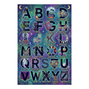 Poster Alphabet Sorcier de A à Z