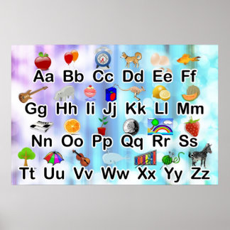 Poster alphabétique ABC 34x23 avec graphisme éléme
