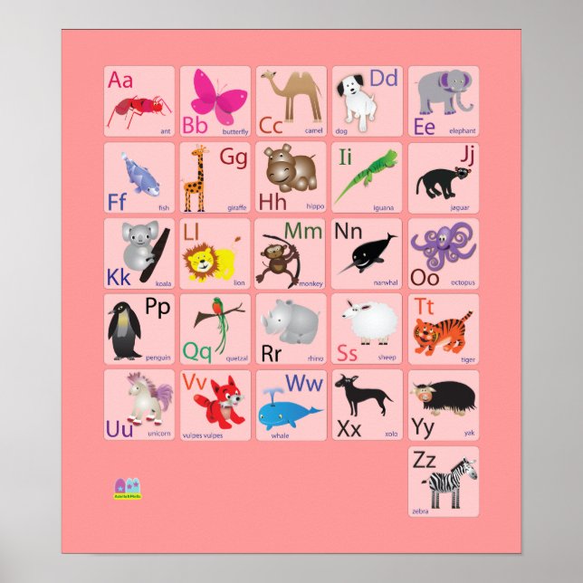 Poster Alphabets animaux (Devant)