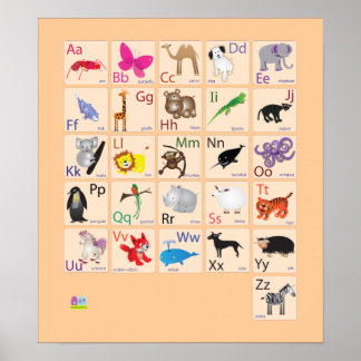 Poster Alphabets animaux