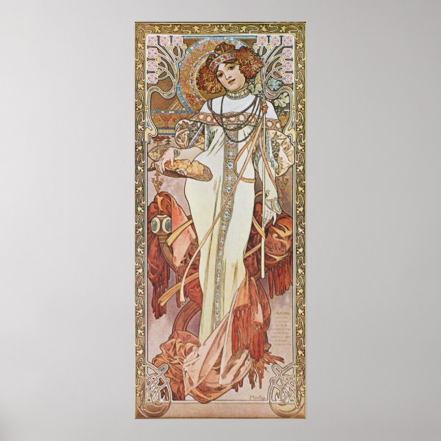 Poster Alphonse Mucha. Automne/Autumn, c.1903 (Devant)