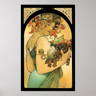 Poster Alphonse Mucha ~ Fruit ( 1897 ) Art Nouveau