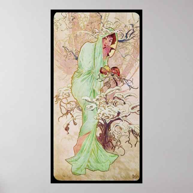 Poster Alphonse Mucha Hiver (Devant)