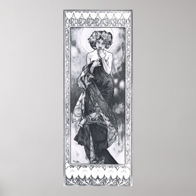 Poster Alphonse Mucha. La Lune/Moon 1902 (Devant)