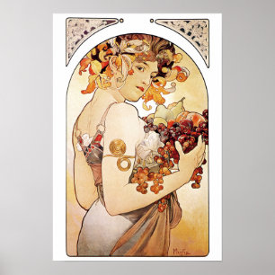 Poster Alphonse Mucha Lady Au Fruit
