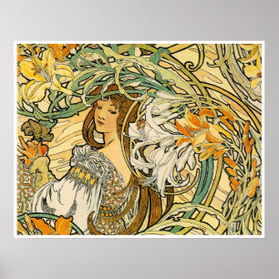Poster Alphonse Mucha : Langue des Fleurs