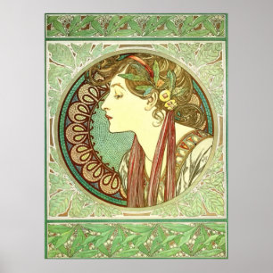 Poster Alphonse Mucha Laurel Vintage Nouveau GalleryHD