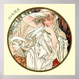 Poster Alphonse Mucha Mois De Mars