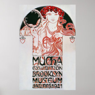 Poster Alphonse Mucha. Mucha Exhibition, 1921