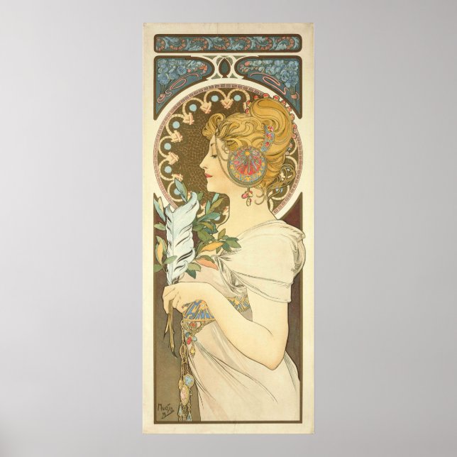 Poster Alphonse Mucha Peinture plein saignement (Devant)