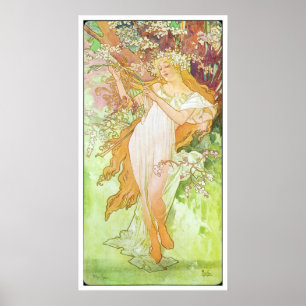 Poster Alphonse Mucha Printemps/Spring, 1896