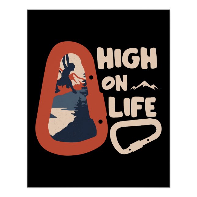 Poster Alpinisme Escalade High On Life (Devant)