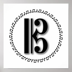 Poster Alto ou Tenor Clef Music Note Design C Clef