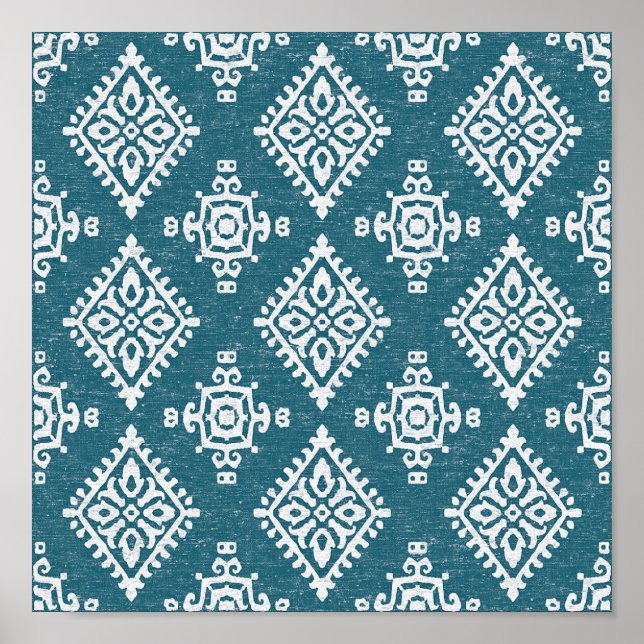 Poster Amadora teal Blue Pattern (Devant)
