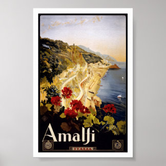 Poster Amalfi Italie Italia Vintage voyage