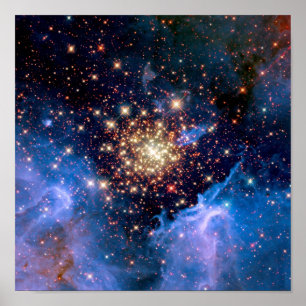 Poster Amas d'étoiles NGC 3603 - Photo de la NASA Hubble