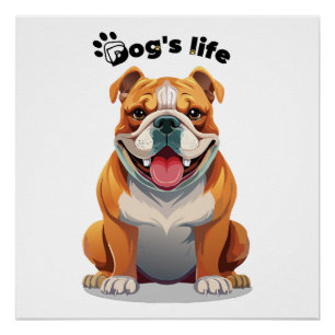 Poster Amateur de Bouledogue Art � Parfait pour les Chemi