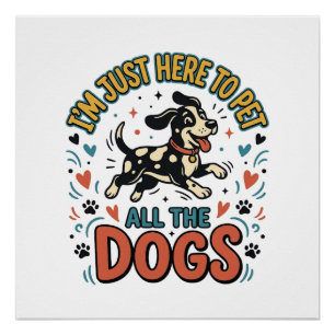 Poster Amateur de chien drôle Vintage pour chien tous les