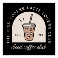 Amateur de latte de café glacé fantaisie noir