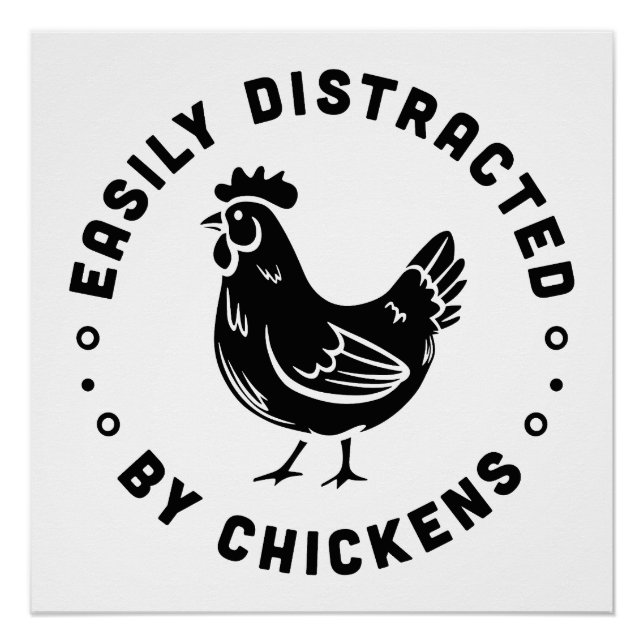 Poster Amateur de poulet amusant ferme de pays citations (Devant)